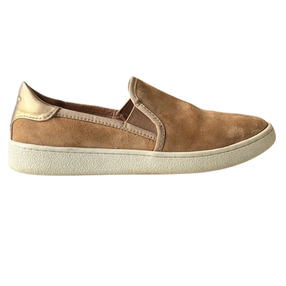 UGG Suede Tan Brown Slip-On Loafers, Women’s Sz 7.5